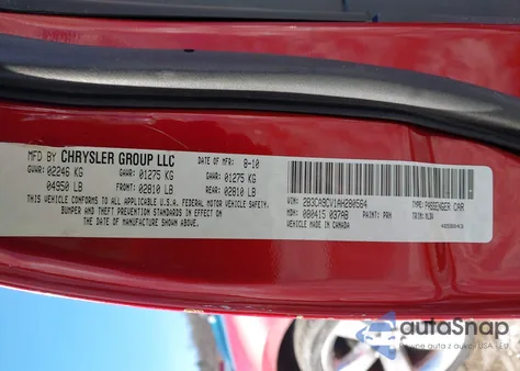 2010 Dodge Charger Rallye из США, поврежденный, VIN 2B3CA9CV1AH280564